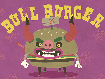 Spanish Onion - Bull Burger animation burger character design illustration