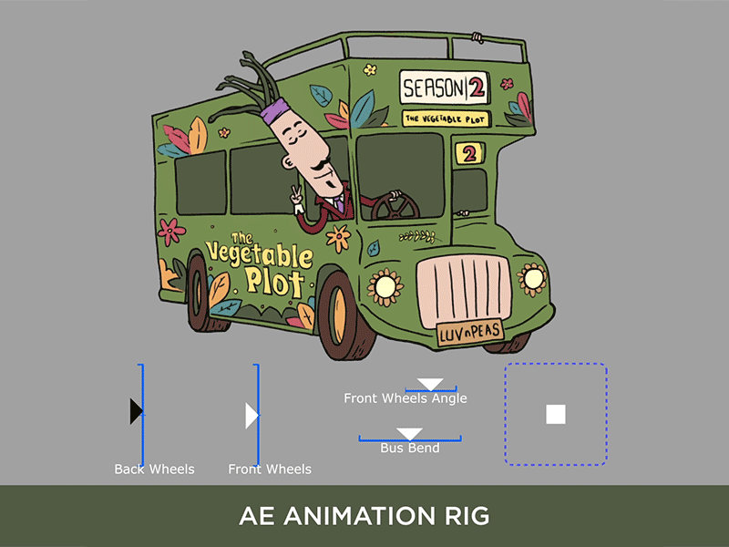 Bus AE Rig 2d ae after effects animation character illustration joysticks n sliders rig