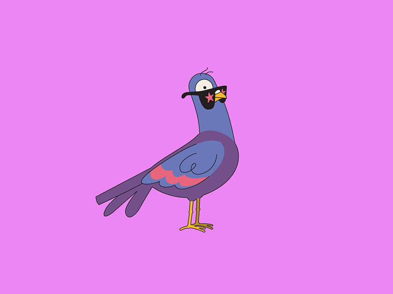 Pigeon Dance Idle - Vitamania 2d ae after effects animate animation character design duik illustration motion graphics rubberhose
