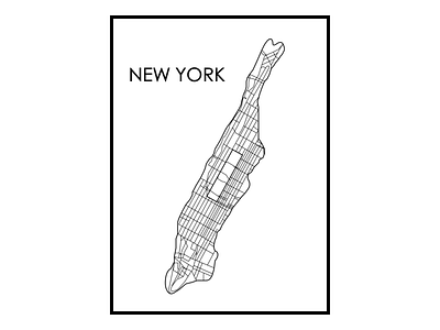 New York Map Poster big apple manhattan minimal art minimalism minimalist design new york new york city poster art