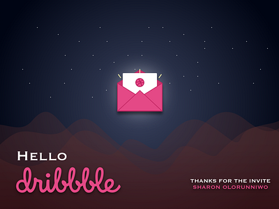 Hello Dribbble design dribbble envelope hello dribbble illustration invite