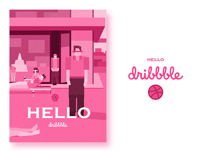 hello dribbble illustration