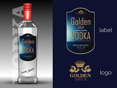 Vodka label and logo branding creative label design graphic design lavel design logo modern label vodka vodka label vodka logo
