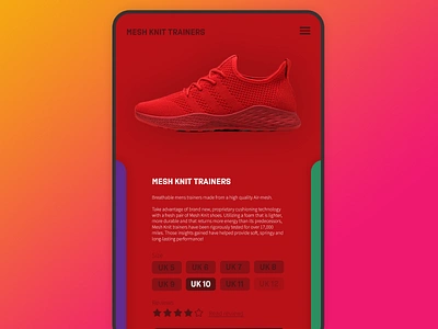 Mesh Knit Trainer dailyui design ecommerce sneaker trainer trainers ui ux design