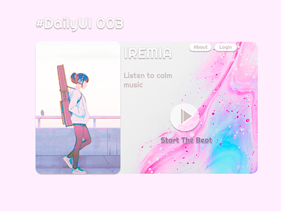 Iremia Music App | Daily UI Challenge 003 | Landing Page abstract app dailyui 003 dailyuichallenge design figma illustration landing page music ui