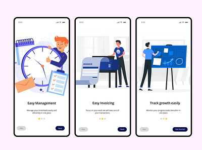 onboarding screens app starting boarding dailyui illustration onboarding ui ux