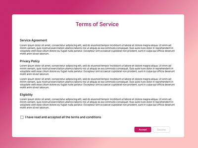 Terms of Service agreement branding dailyui design service agrement terms terms of service ui ux