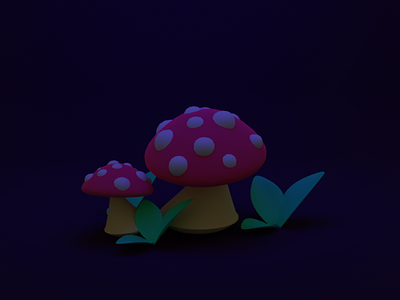 3d mushroom