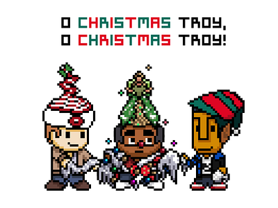 O Christmas Troy christmas christmas tree christmas troy community illustration pixel pixel art six season and a movie troy and abed