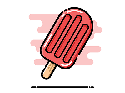 Red Popsicle cold icecream icy illustration line art popsicle red summer vector