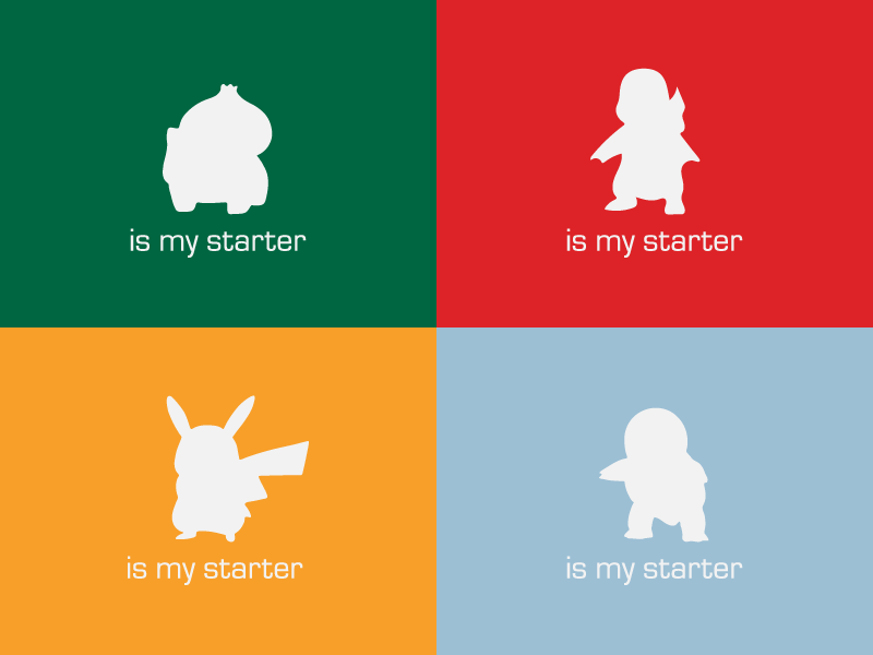 What is Your Starter: Pokemon T-Shirt Design tee t-shirt design t-shirt pokemon day bulbasaur squirtle charmander pikachu pokemon starter starter pokemon