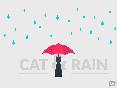 Cat & Rain - Wallpaper