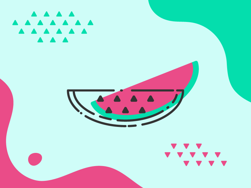 Wallpaper Vector summer background with slice of watermelon - PIXERS.HK