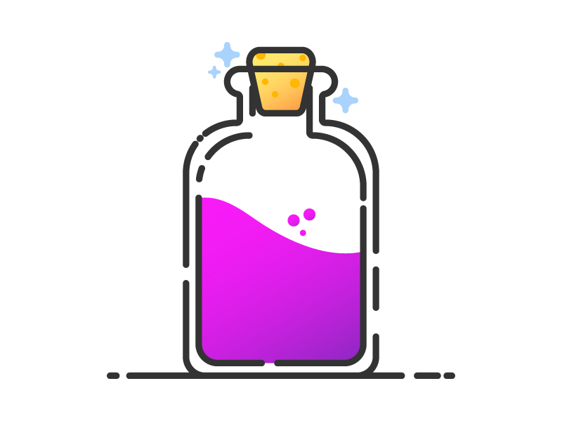 Vial of Unknown vector art game nerd geek illustration d20 dnd dungeons and dragons magic potion gradient minimal