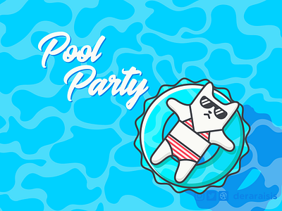 Pool Party Cat