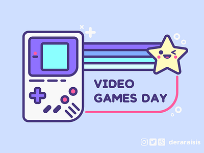 Video Games Day 90s cute flat design game gameboy gamer gaming geek illustration mario minimal nerd nintendo pokemon retro retro game retro gaming vector art video game vintage