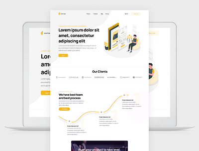 Saas Landing Page Design - UIUX DESIGN clean ui figma responsive saas trending ui uiux webapp website