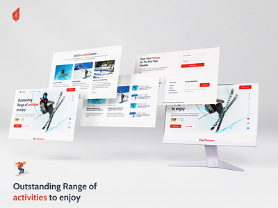 Skiing Sports Website Design | UIUX Design | Figma app design clean ui design figma illustration skiing ui uiux
