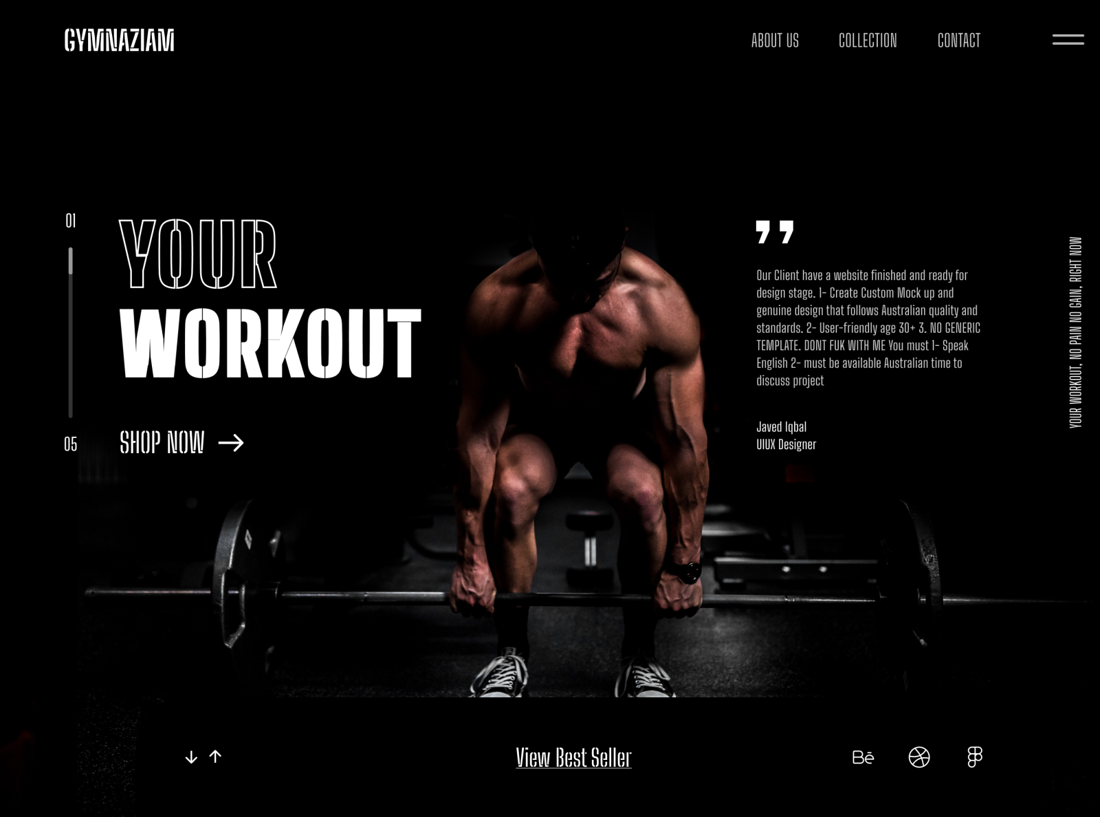 Gymnasium Home Page Design - UIUX Design by Javed Iqbal on Dribbble