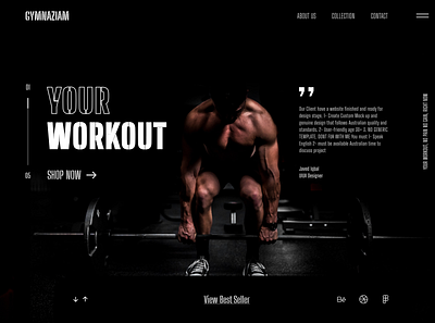 Gymnasium Home Page Design - UIUX Design clean ui darkdesign darkweb design figma gym ui uiux workout