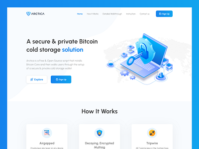 A secure & private Bitcoin cold storage solution bitcoin blockchain branding cleandesign cryto figma homepage illustration landingpage moderndesign productdesign ui uiux ux wallet