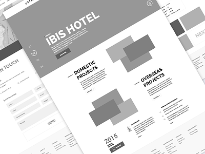 Reit - Wirefame clean flat home page hotel reit ui ux web website wireframe
