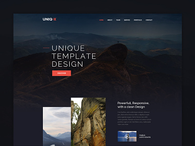 Uniq X clean flat homepage theme ui ux web website