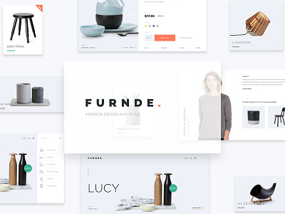 Furnde. cart design e commerce furniture product product detail quick view search ui web