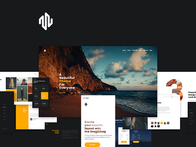 Modero clean design layout one page theme ui web website