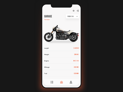 Garage biker clear clear design design app garage ios mobile mobile app mobile app design motorcycle motorcycles