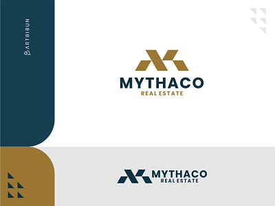 Mythaco Real Estate Logo branding elegant elegant logo elegantlogo illustration logo minimalistlogo monogram