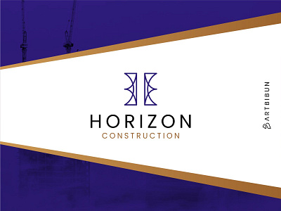 Horizon Construction Logo branding construction logo design elegant elegant logo elegantlogo illustration logo minimalistlogo monogram real estate logo ui