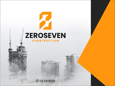 Zeroseven Construction Logo branding design elegant elegant logo elegantlogo illustration logo minimalistlogo monogram