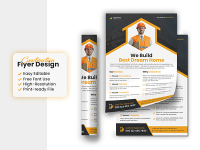 Construction and house renovation flyer design