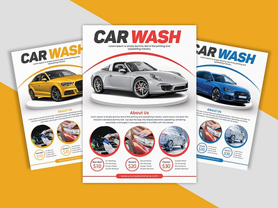 Car wash flyer Design maintenance promotion