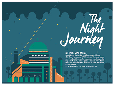 The Night Journey isra journey miraj mosque night the vector