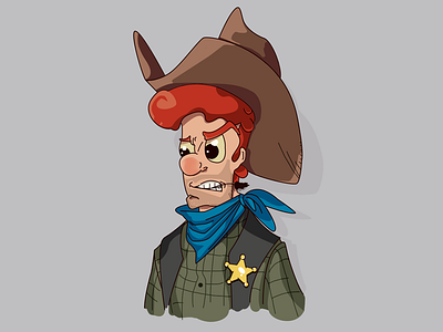 Cowboy character comic cowboy illustration man retro