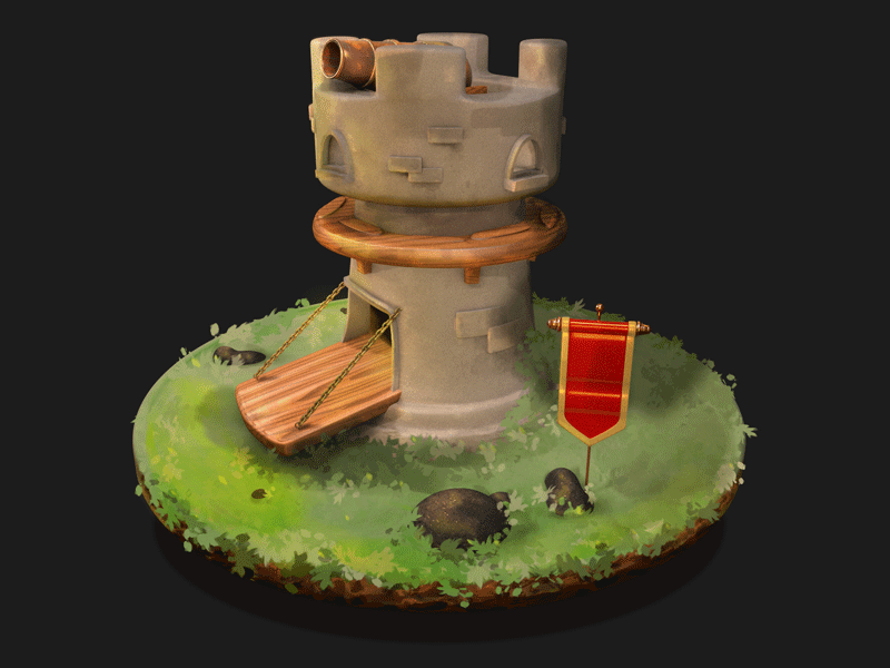 Castle - Game Design 3d c4d castle design game icons illustration