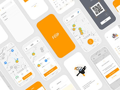 Fliip Scooter app branding design illustration logo mobile app ui ux