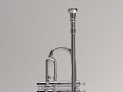 Cycles Trumpet8 3d render semi realistic trumpet unbiased