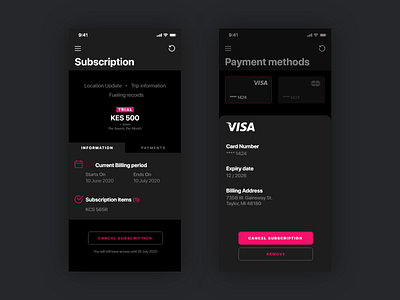 Subscribe app page design