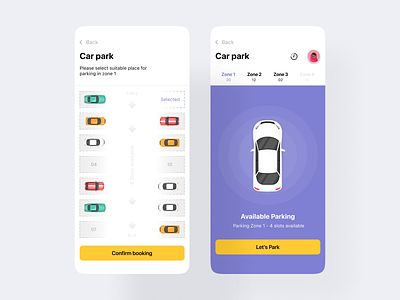 🚘 Car parking app screens design 🚘 app branding car design figma flat illustration ios minimal parking tutorial ui ux