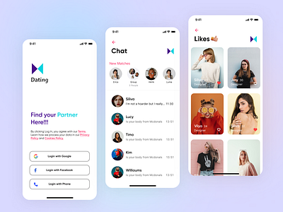 ❤️Dating app screens design❤️