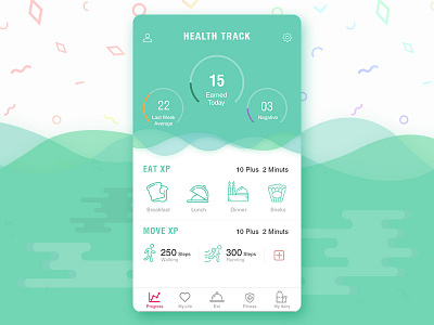 Health Track App Design app design flat health ui