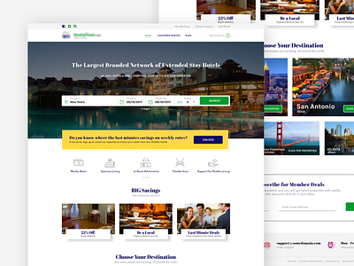 Hotel booking web page layout