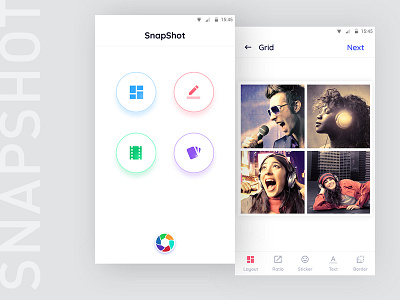 Snapshot photo editing app app design icon icon design idea minimal
