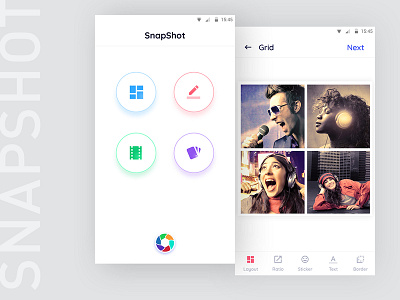 Snapshot photo editing app