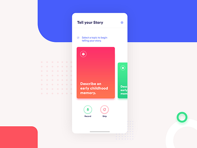 Story record app app design flat ios ui ux