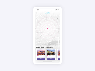 Location based search app screen design