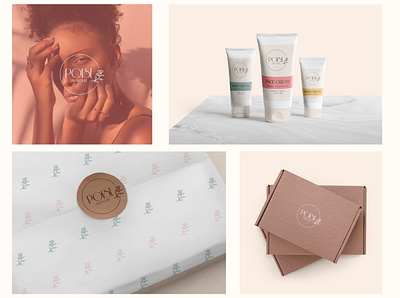 POISE Skin Care bottle brand branddesign branding design graphic design logo packaging skin skincare vector